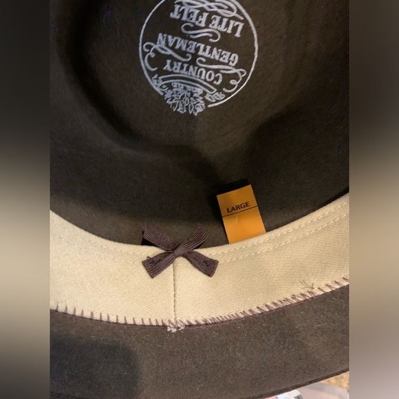 Country Gentleman Lite Felt 100% Wool water repellent Brown Outback Hat Large - Picture 10 of 12